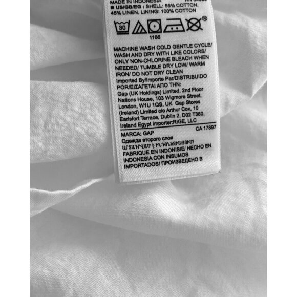 Gap dress halter or straps size 4 white pockets side buttons cotton linen - Picture 7 of 10